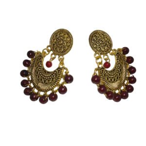 ROYALIFY Earring Jewellery Round Shaped Design with Surrounding Balls