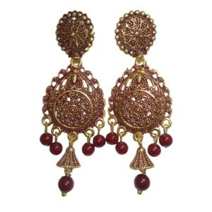 ROYALIFY Earring Jewellery Jhumka Reddish Orange Color